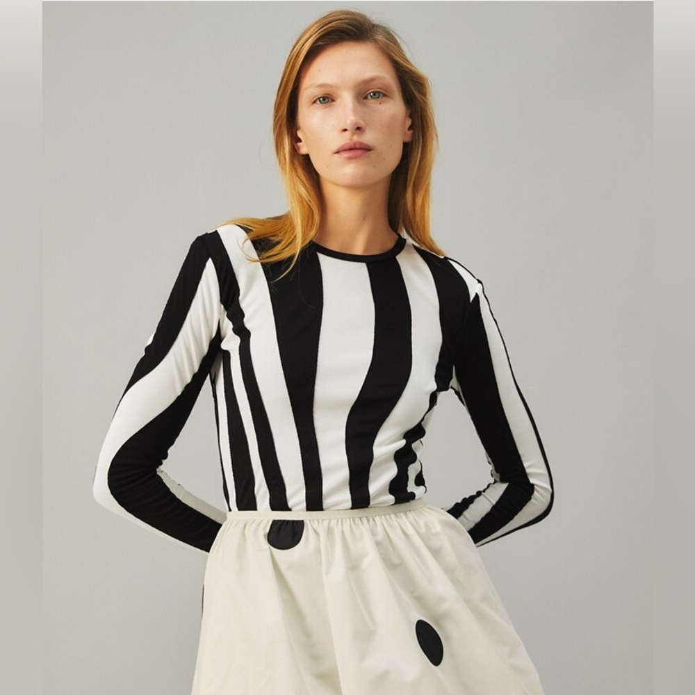 NWT Tory Burch Long-Sleeve Jersey Top